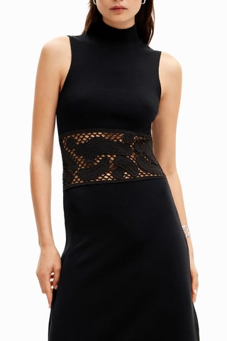 Robe midi sans manches - Noir