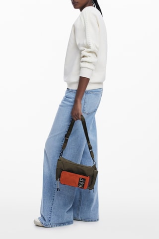 Sac bandoulière - Kaki et orange