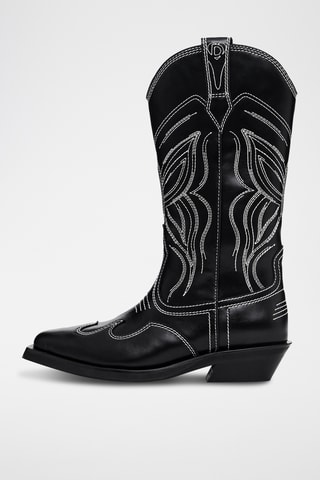 Santiags en cuir - Noir