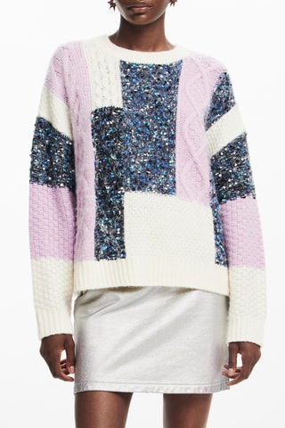 Pull - Blanc et lilas