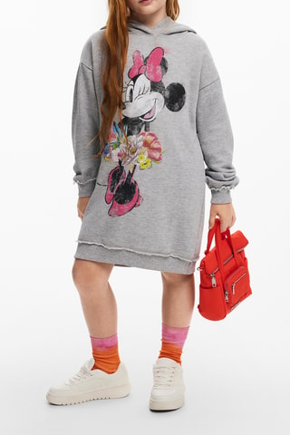 Robe sweat à capuche Minnie Disney - Gris