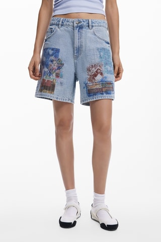 Short en jean - Ciel