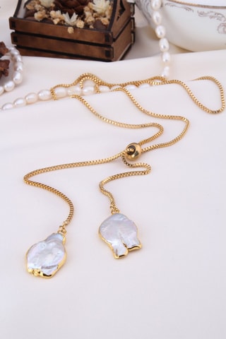 Collier - Bronze et perles de culture