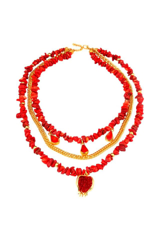 Collier Corail et saphir
