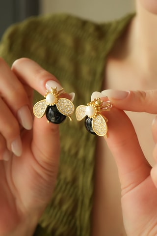 Oorbellen Onyx en Zirkonia’s