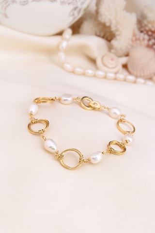 Bracelet - Plaqué or jaune et perles de culture
