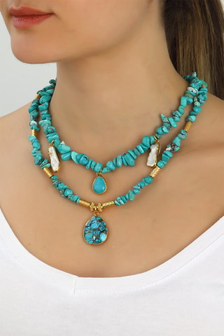 Collier - Citrines et perles de culture