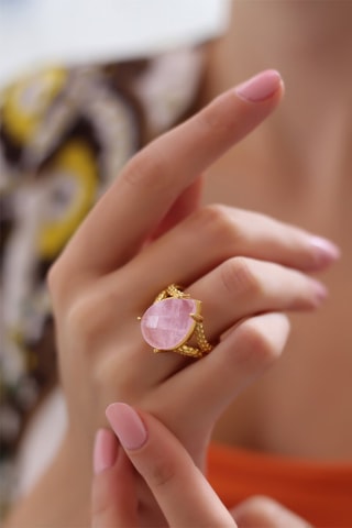Ring Brons en Rozenkwarts