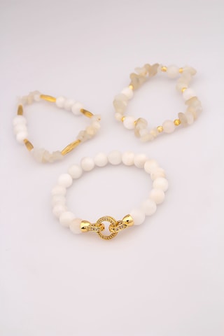 Armband - Maansteen en Zirkonia's