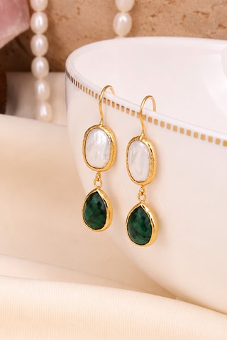 Boucles d'oreilles - Agates et perles de culture