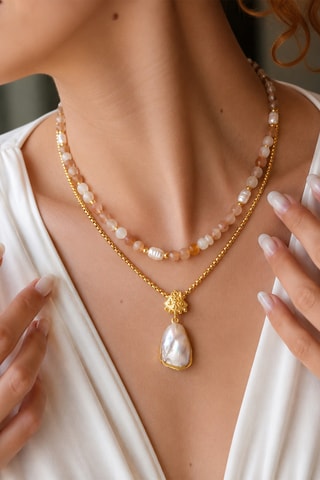 Collier - Citrines et nacre