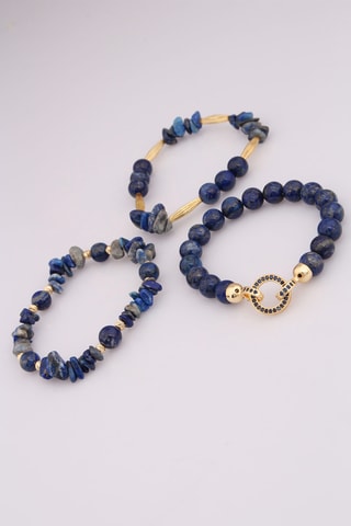 Armband - Zirkonia's en Lapis Lazuli