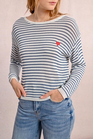 Jersey - Blanco y azul marino