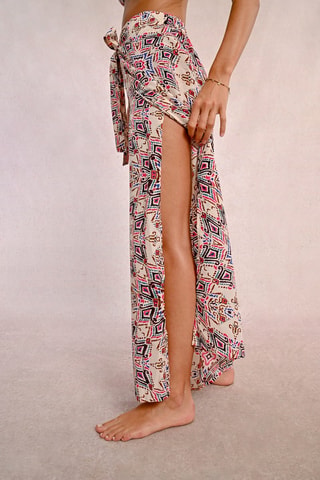 Pantalón de tiro alto - Beige