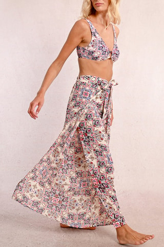 Pantalón de tiro alto - Beige