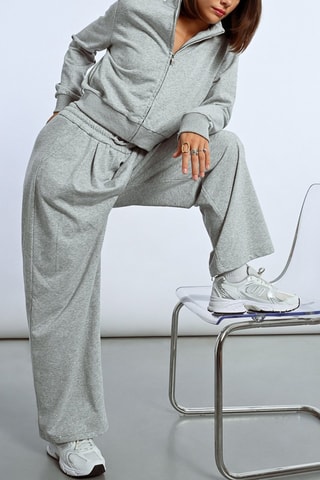 Pantalón de tiro alto - Gris jaspeado