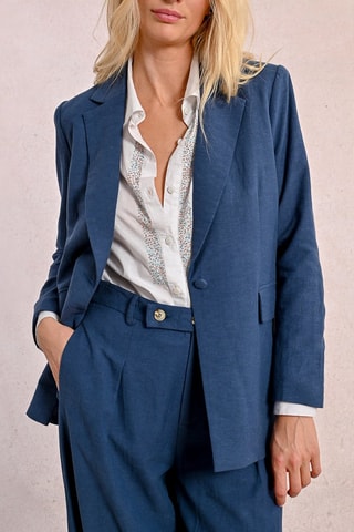 Chaqueta de lino - Azul marino
