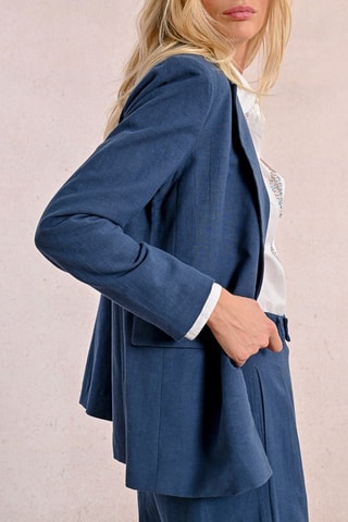 Chaqueta de lino - Azul marino