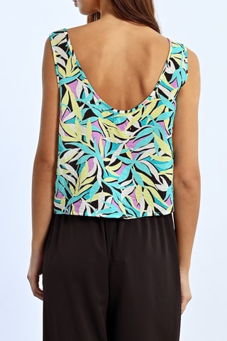 Top - Turquesa y amarillo