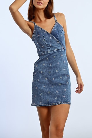 Vestido de tubo vaquero - Azul