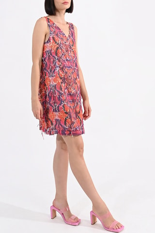 Vestido recto - Naranja y violeta - Lili Sidonio