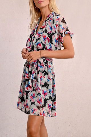 Vestido evasé - Negro y blanco
