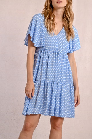Vestido evasé - Celeste