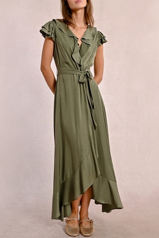 Vestido cruzado - Caqui