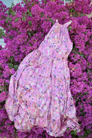 Vestido largo tie-dye - Rosa