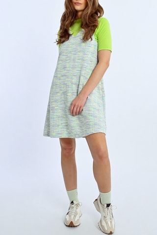 Vestido trapecio - Blanco y violeta