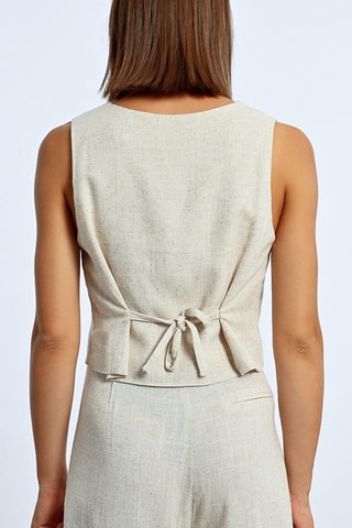Chaleco de traje de lino - Beige