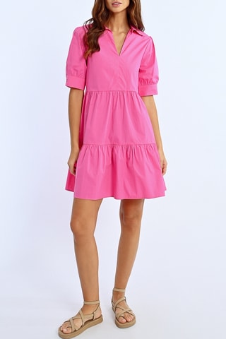 Vestido evasé - Rosa