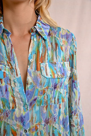 Camisa - Turquesa y violeta