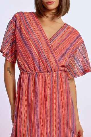 Vestido evasé - Rosa e índigo