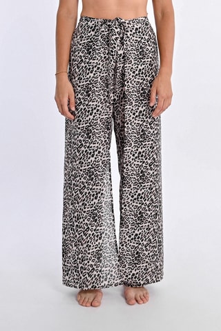 Pantalón de tiro alto - Beige y negro