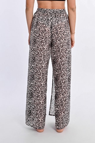 Pantalón de tiro alto - Beige y negro