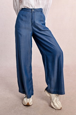Pantalón de tiro alto - Azul oscuro