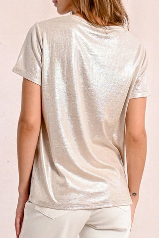 Camiseta - Beige jaspeado