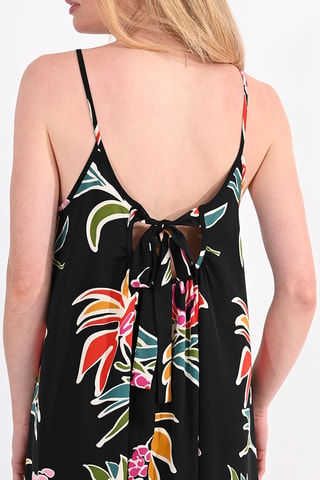 Vestido trapecio - Negro y rosa