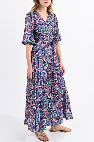 Vestido cruzado - Azul