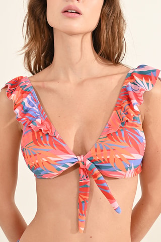 Sujetador de bikini - Rosa y naranja