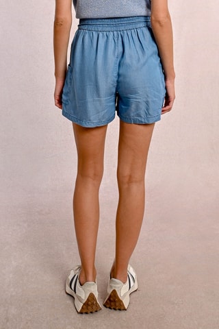 Short de tiro alto - Azul claro