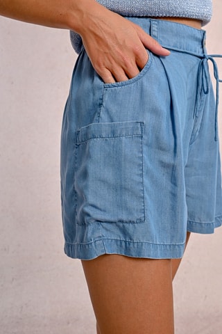 Short de tiro alto - Azul claro