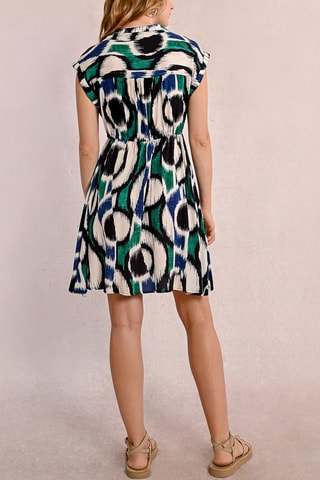 Vestido evasé - Crudo y negro