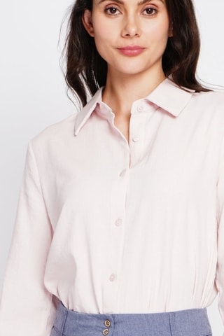 Camisa regular fit de lino - Rosa