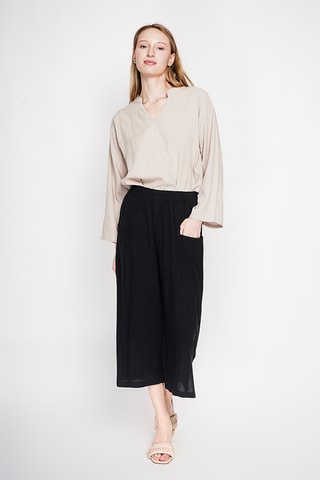 Blusa de lino - Beige