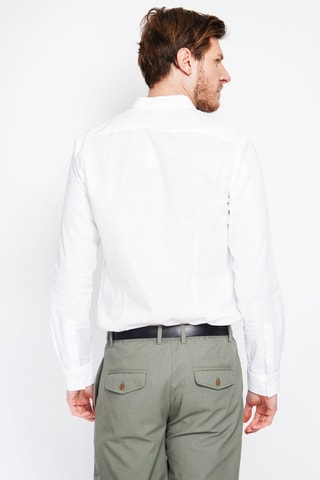 Camisa slim fit de lino - Blanco