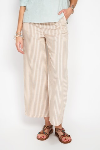 Pantalón recto de lino - Beige