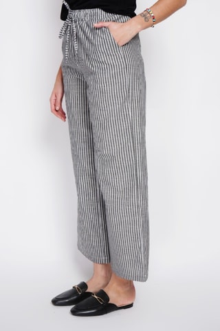 Pantalón de lino - Negro y blanco