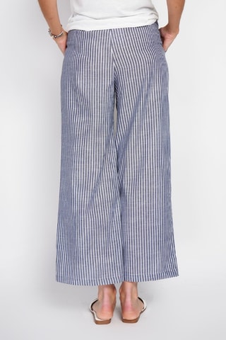 Pantalón de lino - Blanco y azul